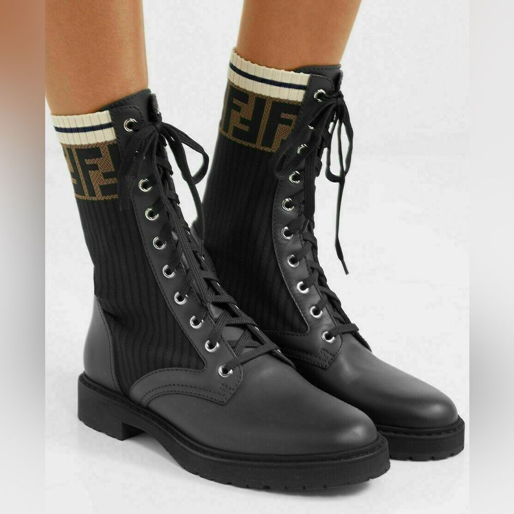 Fendi Rockoko biker combat boots